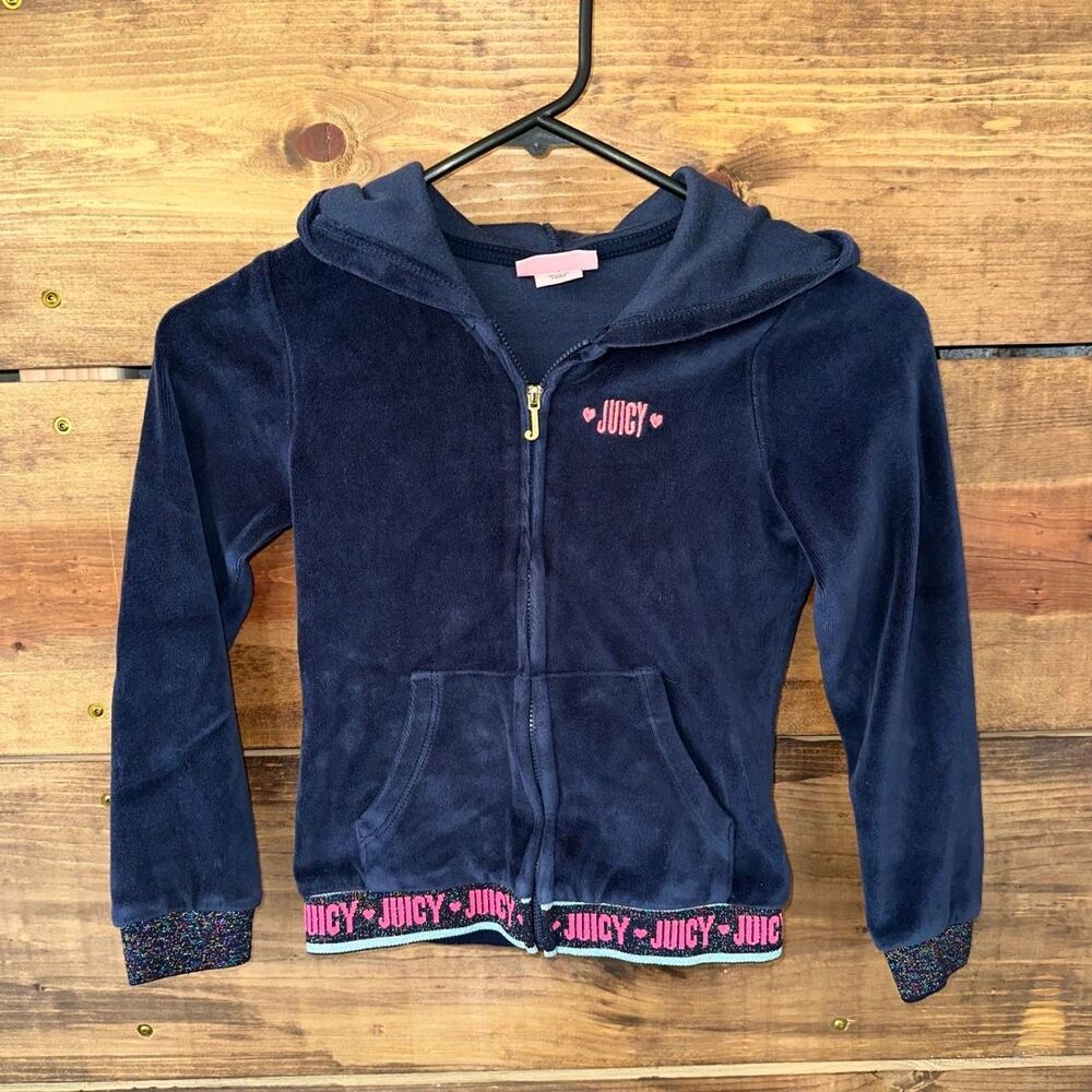 Juicy-couture girls Navy and Blue Hoodie